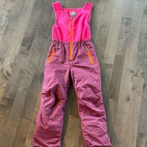 WHITE SIERRA Snow Ski Bibs Pink and Purple Zip Front Girls Size 7
